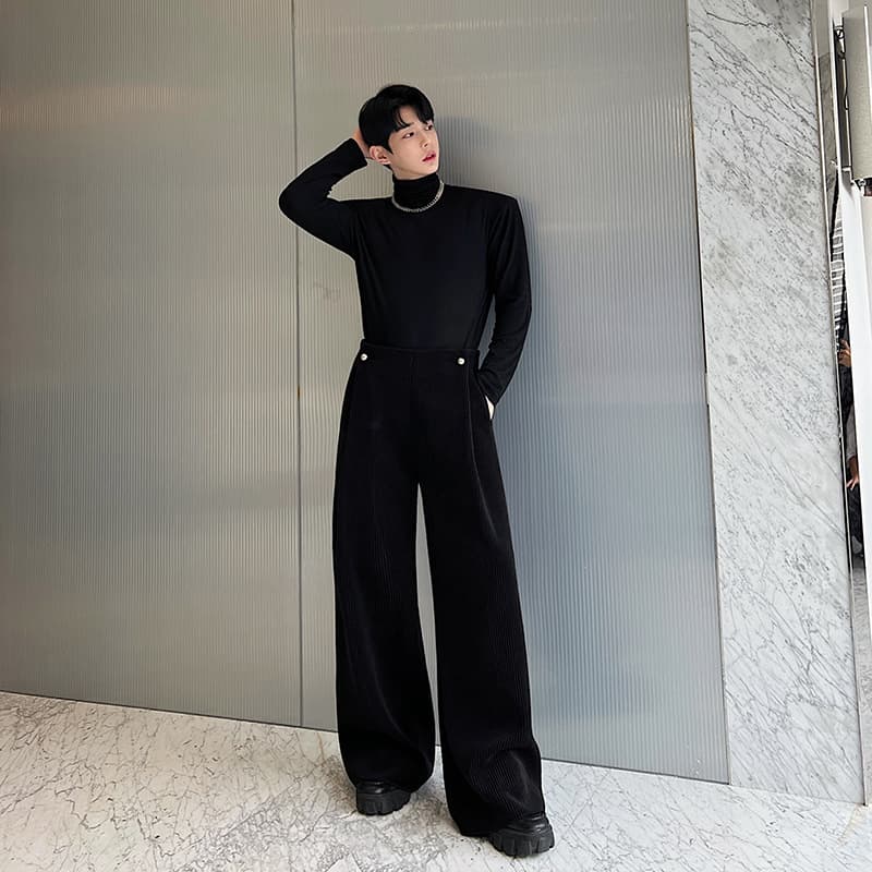 白パンツ コーデュロイワイドパンツ