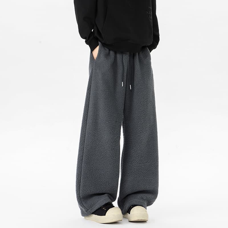 白パンツ もこもこテクスチャーワイドパンツ