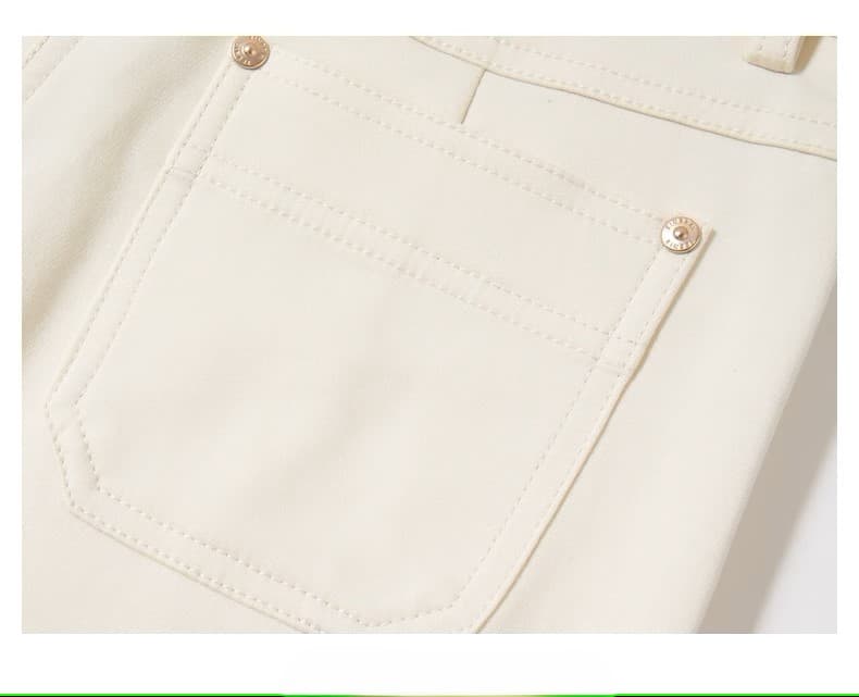 白パンツ コットンベーシックストレートパンツ
