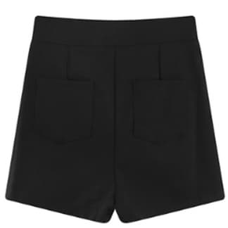 白パンツ シンプル ハイウエストショートパンツ