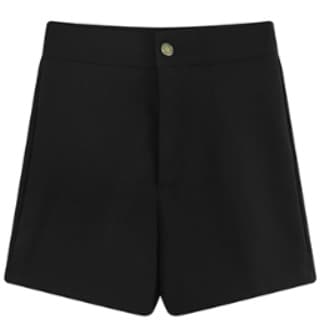 白パンツ シンプル ハイウエストショートパンツ