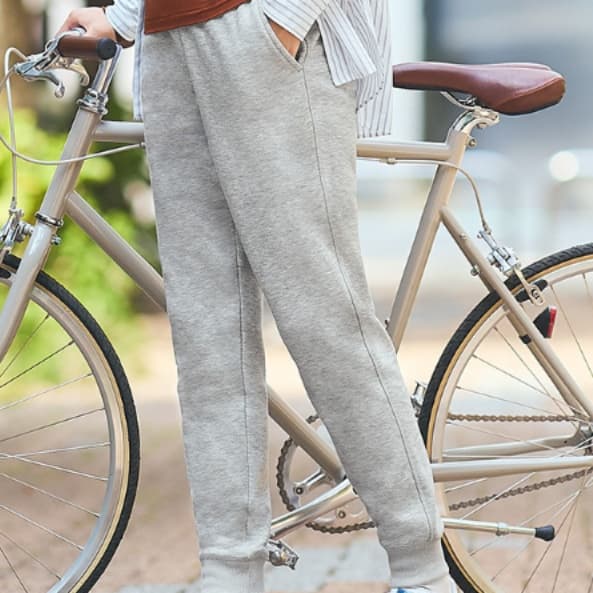 白パンツ ゆったりリラックス裏起毛パンツ