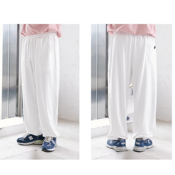 白パンツ ゆったりリラックス美脚パンツ