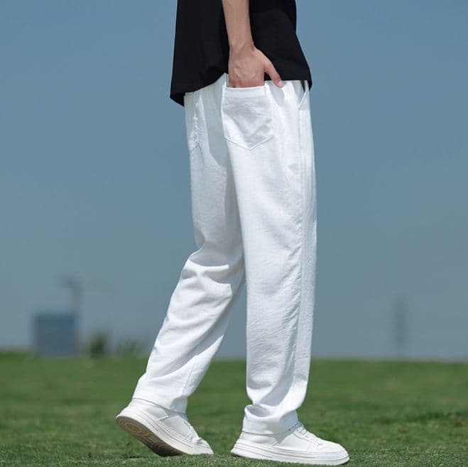 白パンツ リラックスシルエットワイドパンツ