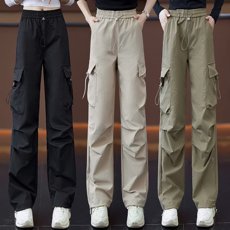 白パンツ ドローコードカーゴパンツ