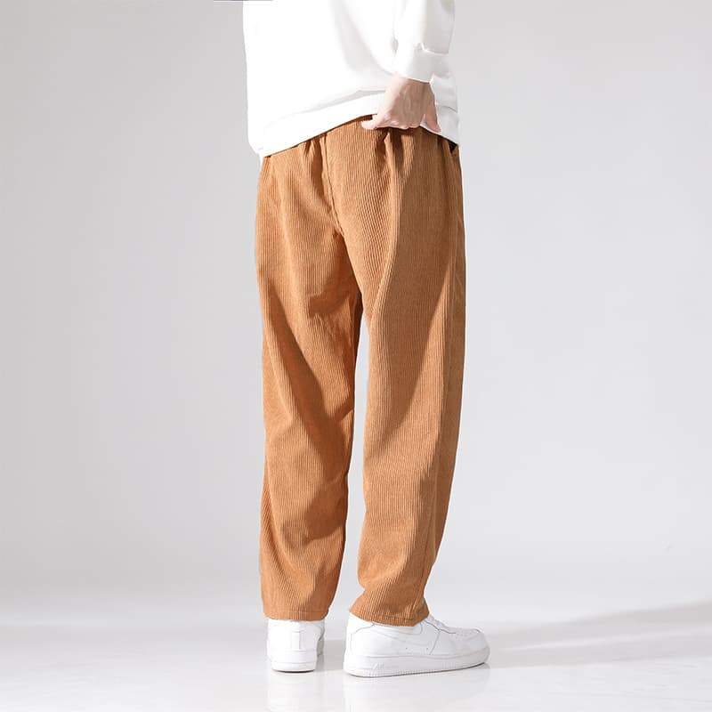 白パンツ コーデュロイストレートパンツ