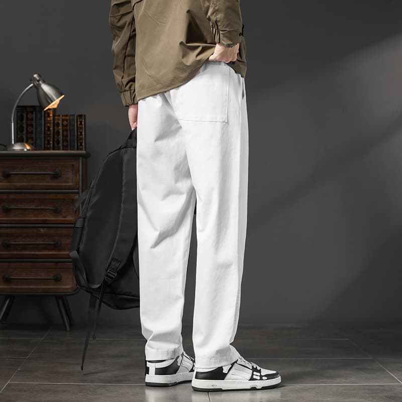 白パンツ ゆったりワイドシルエット ストレートパンツ