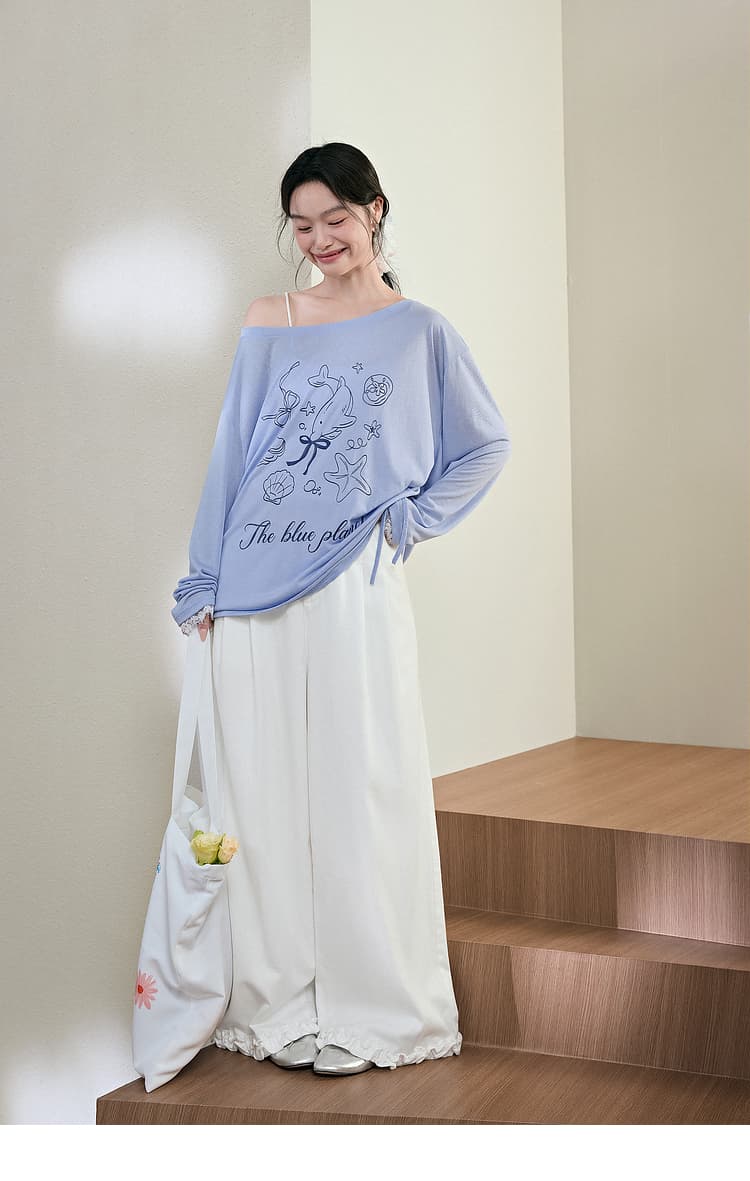 白パンツ ゆったり楽ちんワイドフレアパンツ