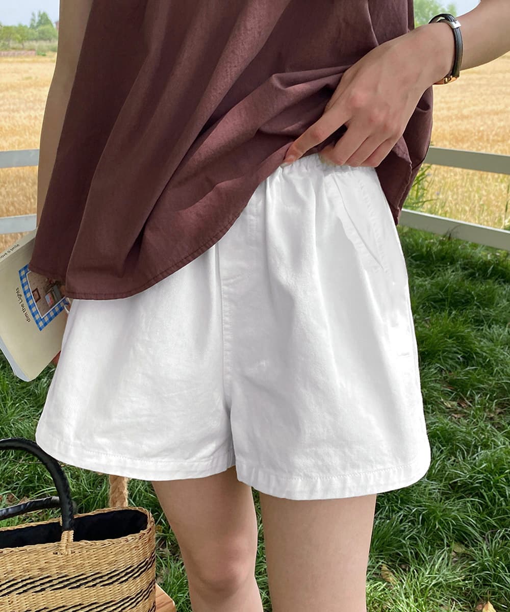 美脚ショートパンツ レディース白パンツ