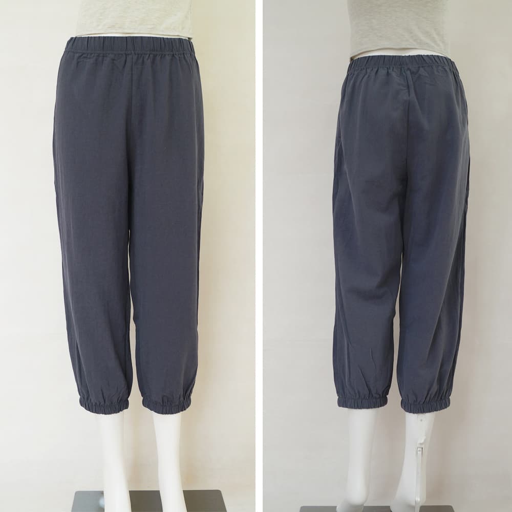 白パンツ レディース ジョガーパンツ 春夏 裾絞り 九分丈