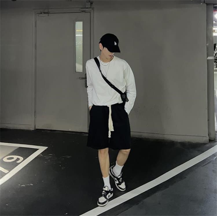 白パンツ 白ショートパンツ メンズ ゆったり夏物カジュアル ワイド