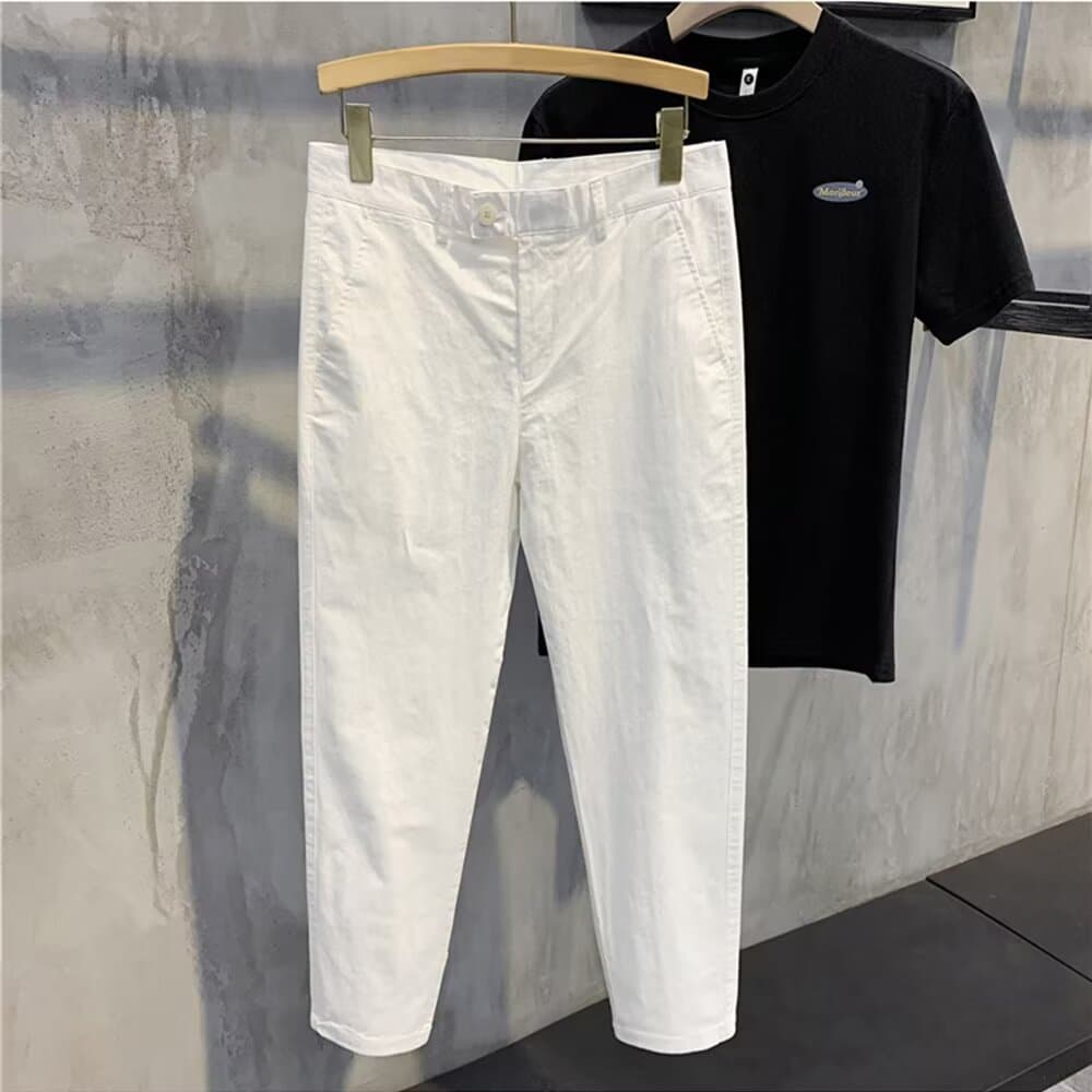 白パンツ ストレートシルエット デニムパンツ