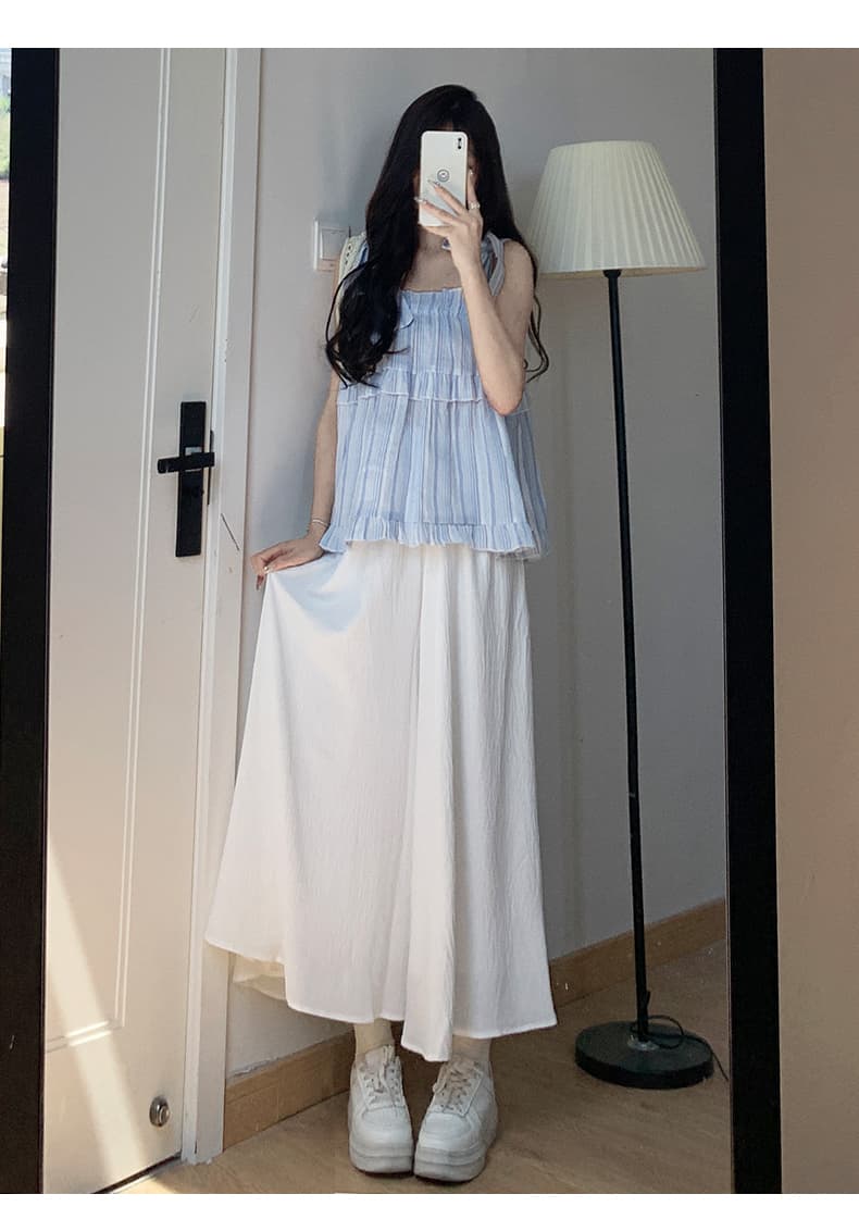 白パンツ ゆったりワイドパンツ 夏の麻見え素材