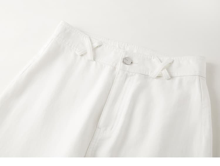 白パンツ ハイウエストワイドデニムパンツ