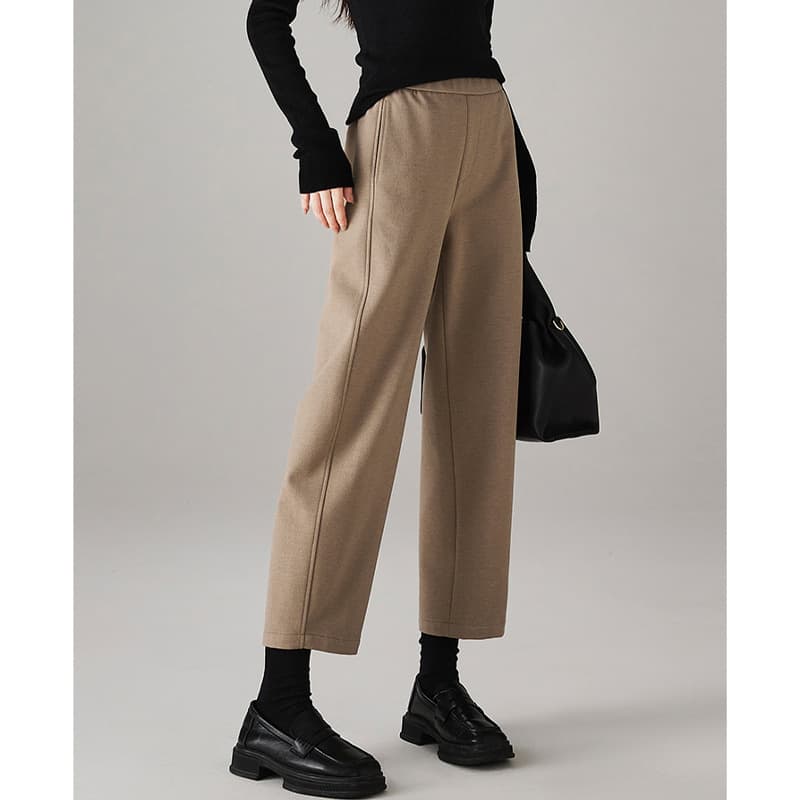 白パンツ あったか裏起毛ストレートパンツ