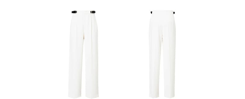 白パンツ ハイウエスト ワイドレッグパンツ