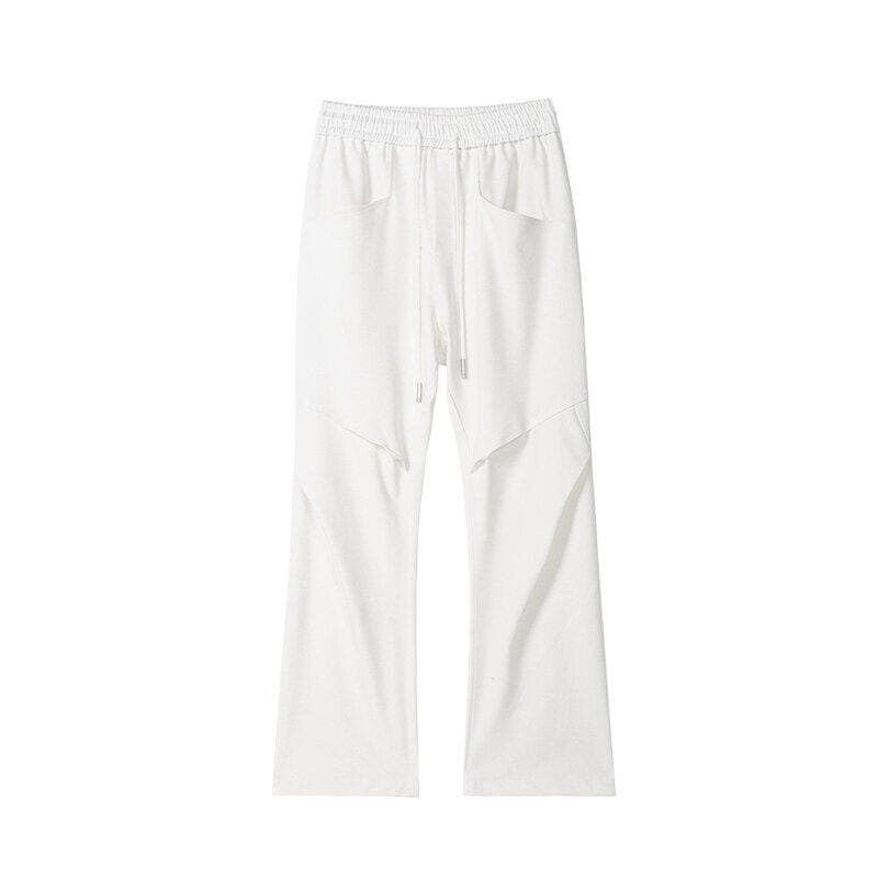 白パンツ ラフシルエットドロストレッグパンツ