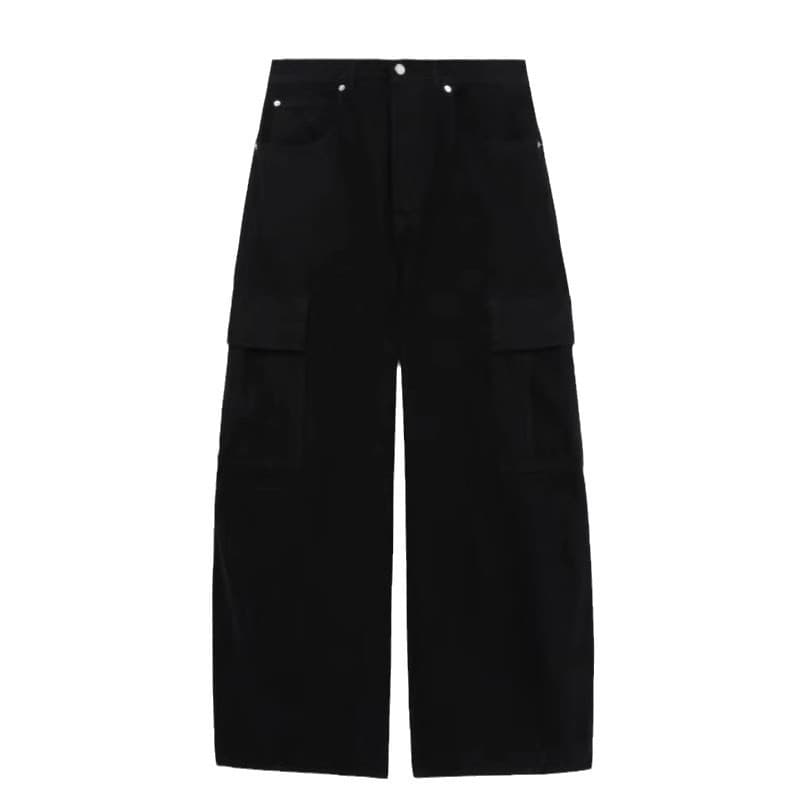 白パンツ オーバーサイズカーゴワイドパンツ