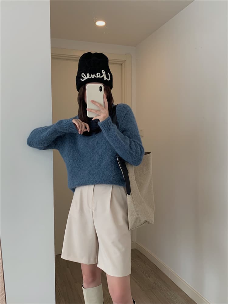 白パンツ ゆったりワイドショートパンツ