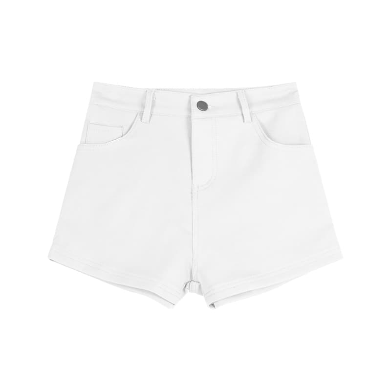白パンツ シンプルカジュアルショートパンツ