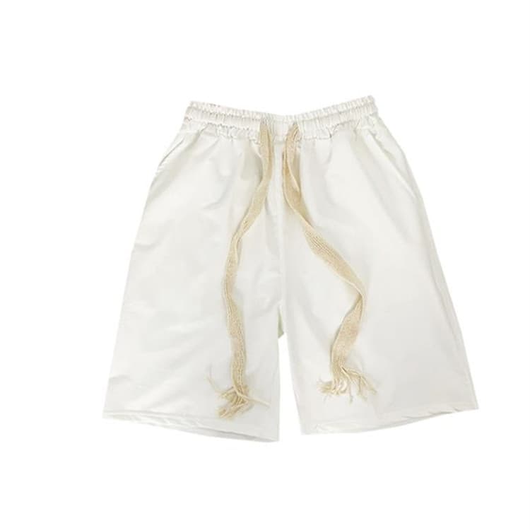 白パンツ 白ショートパンツ メンズ ゆったり夏物カジュアル ワイド