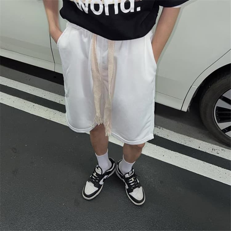 白パンツ 白ショートパンツ メンズ ゆったり夏物カジュアル ワイド