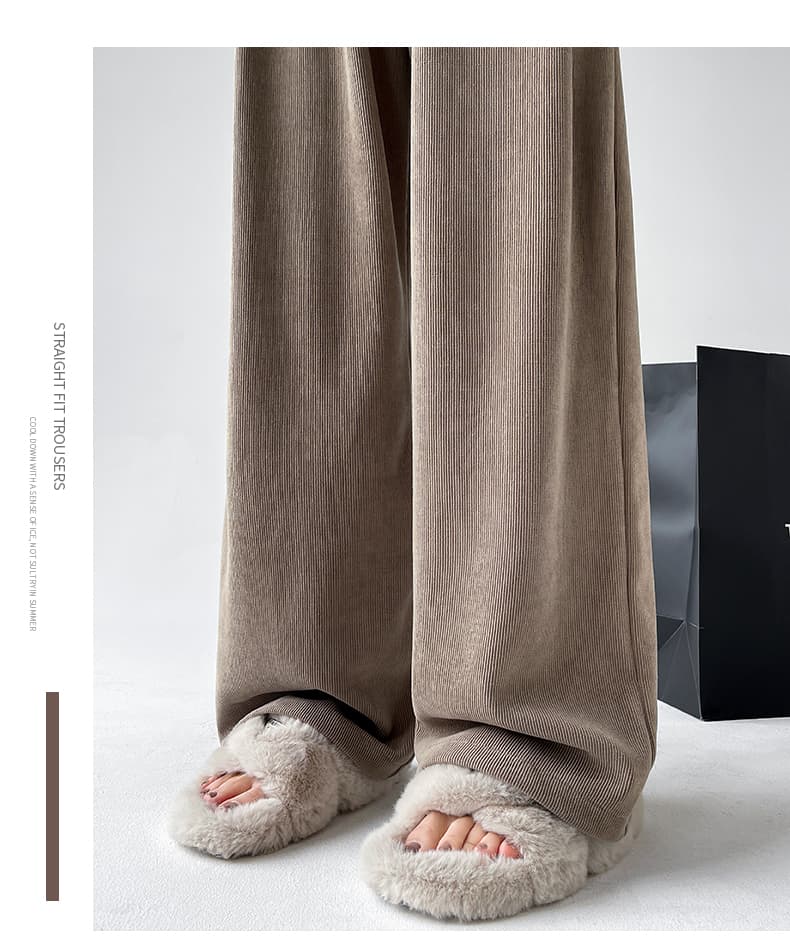 白パンツ 洗練ゆったりワイドパンツ