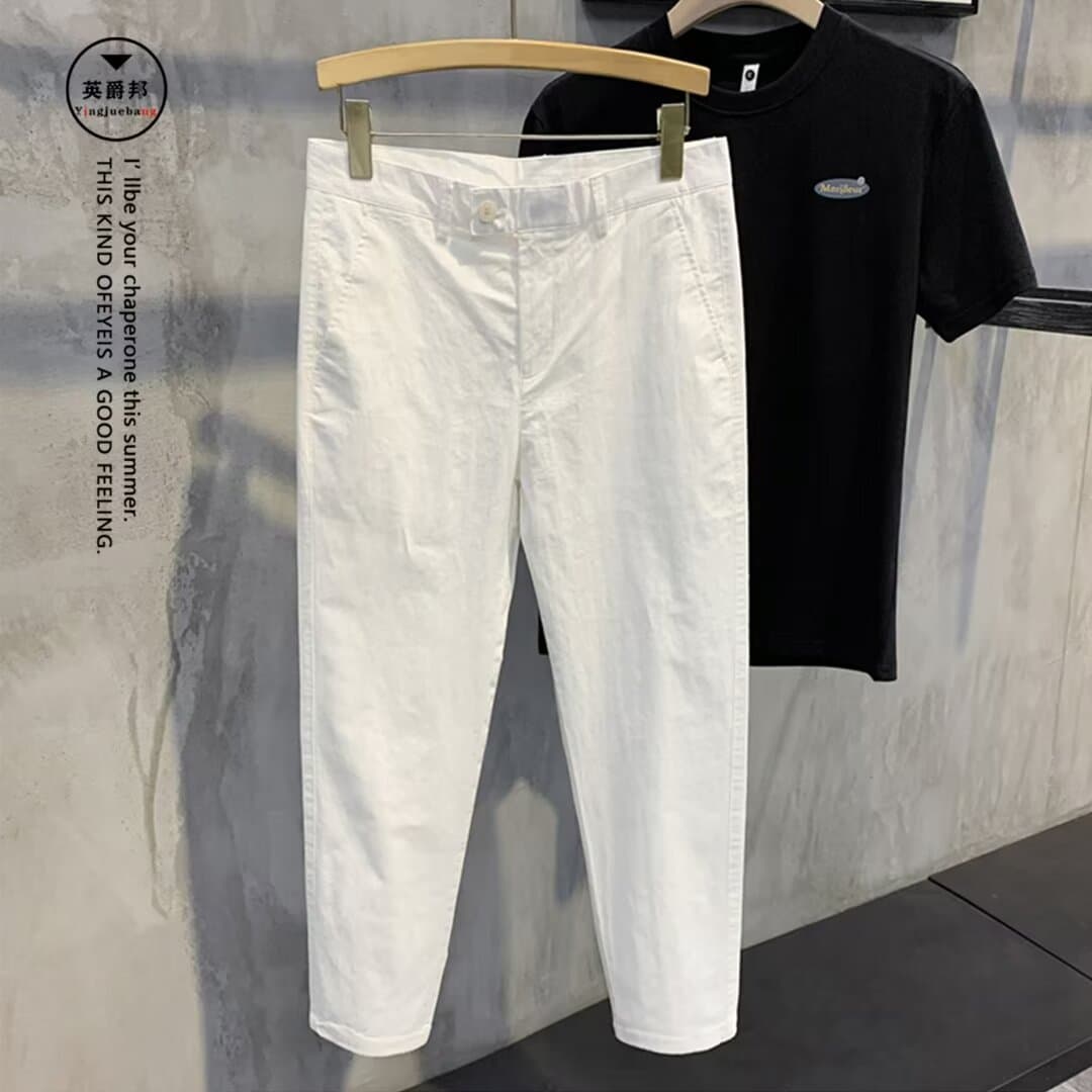 白パンツ ストレートシルエット デニムパンツ