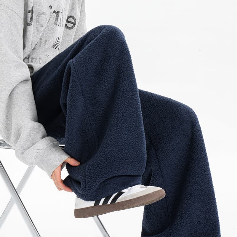 白パンツ もこもこテクスチャーワイドパンツ
