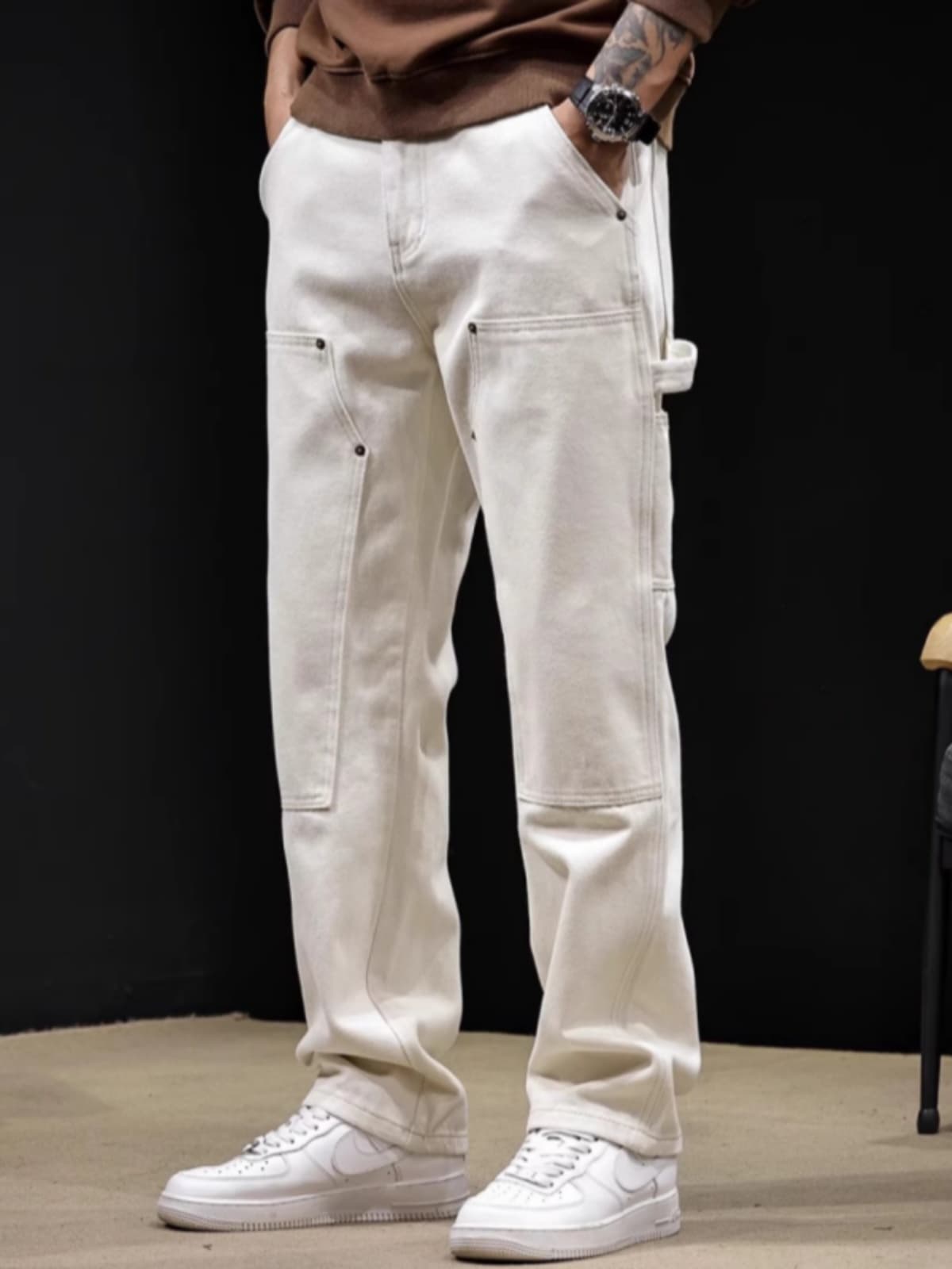 白パンツ ワークポケット機能性パンツ