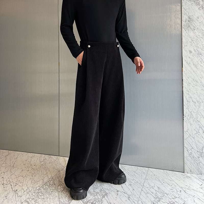 白パンツ コーデュロイワイドパンツ