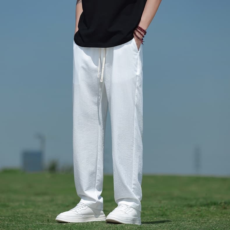 白パンツ リラックスシルエットワイドパンツ