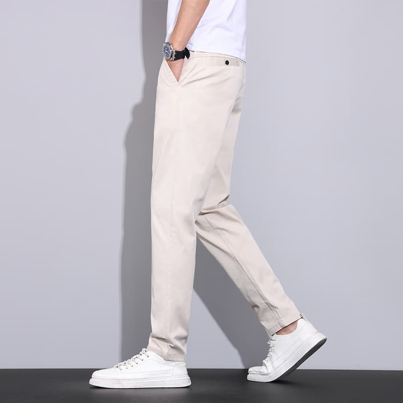 白パンツ シンプルストレートパンツ