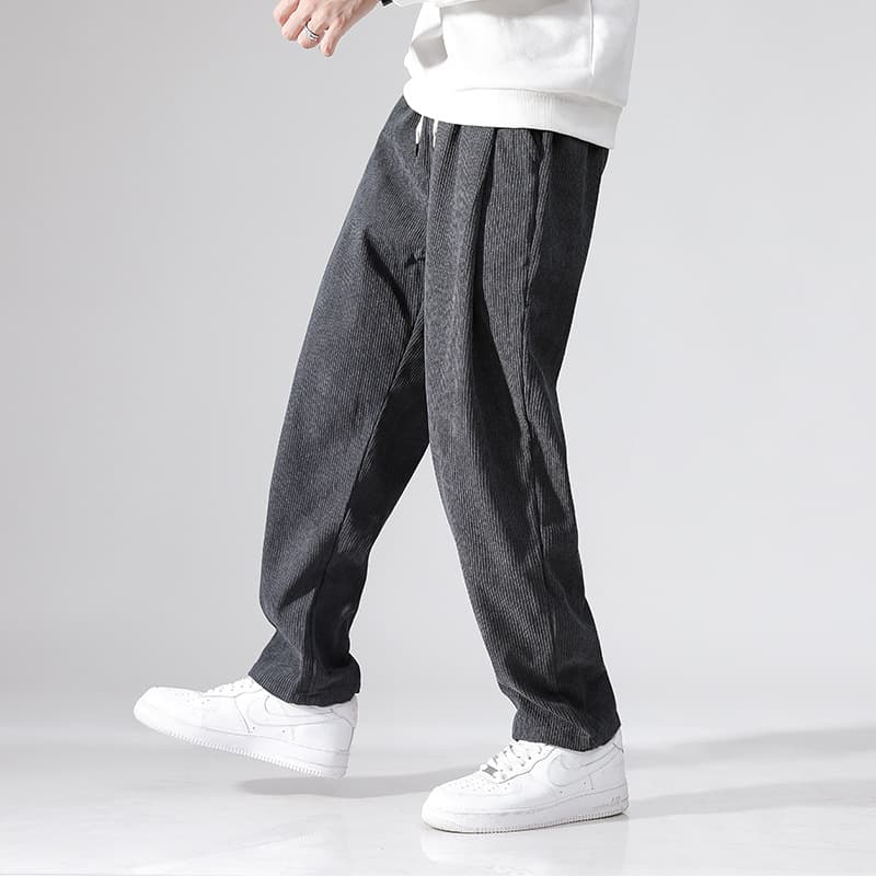 白パンツ コーデュロイストレートパンツ