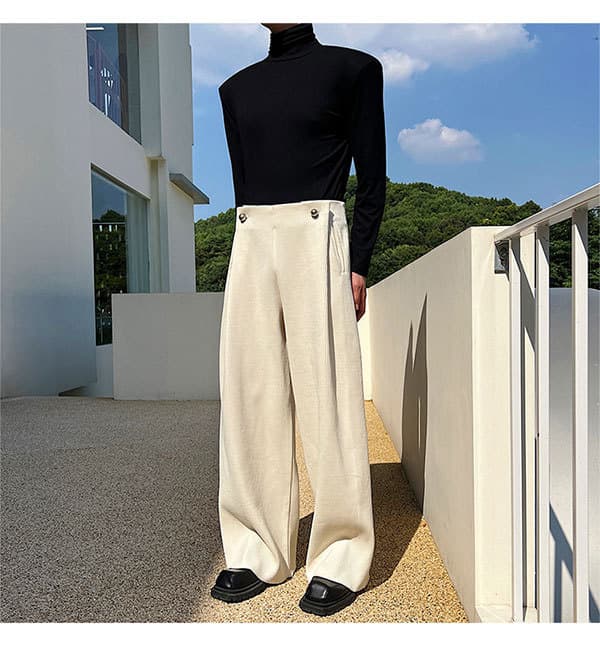 白パンツ コーデュロイワイドパンツ