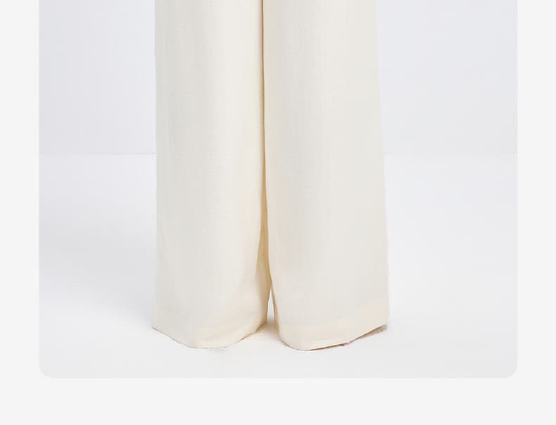 白パンツ 優雅なワイドシルエットパンツ